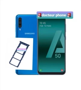 Samsung Galaxy a50/Tiroir sim Support Lecteur Double SIM+Micro sd couleur🚨bleu - Zdjęcie 1 z 1