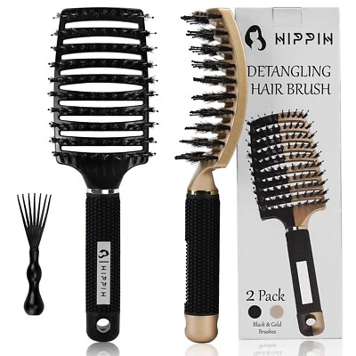 Hair Brushes for Women 2 Pack, HIPPIH Detangler Hair Brush for Adult & Kids’ Wet - Image 1 of 4