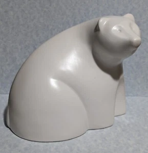 Stilisierter Eisbär Keramik Skulptur Figur weiß Pottery minimalistisch abstrakt - Bild 1 von 10
