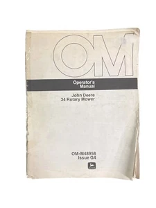 John Deere 34 Rotary Mower OMM48958 Operators Manual Book 100 - Picture 1 of 9