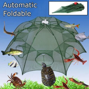 Portable Folded Collapsible Fishing Net Minnow Crab Lobster Baits Cast Mesh Trap - Picture 1 of 11