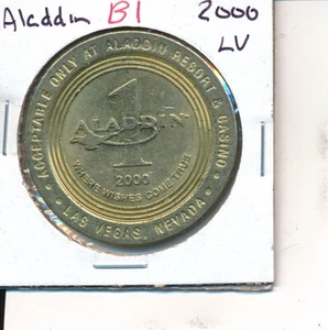 $1 CASINO TOKEN MASON 2000 ALADDIN LAS VEGAS NV OFFER:  B-1 - Picture 1 of 2