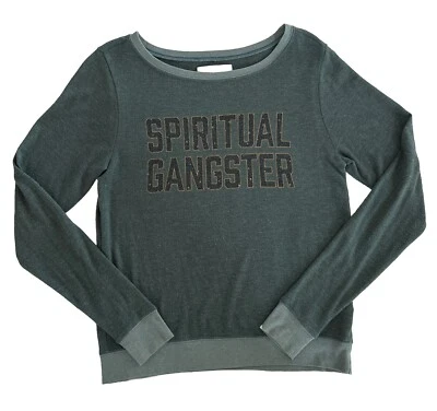 Sudadera Spiritual Gangster Logo Gráfico Manga Larga Verde Ejército Para Mujer Talla XS Foto 1 de 4