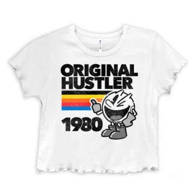 Top corto vintage PACMAN Game Original Hustler 1980 para mujer con ribete de lechuga Foto 1 de 2