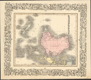 1840 Australia antique map by W.H. Lizars - Scarce & attractive color - Picture 1 of 2