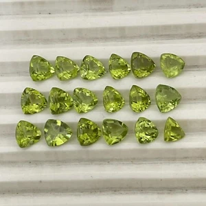 Natural Trillion Peridot Loose Cabochon Wirewrap Gemstone 7 mm - Picture 1 of 5
