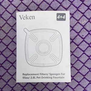 Fuente para gatos mascotas Veken 95 oz/2,8 L - 4 piezas filtros y 4 piezas esponjas prefiltrantes NUEVO - Imagen 1 de 3
