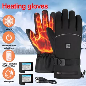 Electric Heated Gloves Battery Rechargeable Hand Warmers Ski Motorcycle Winter - Picture 1 of 43