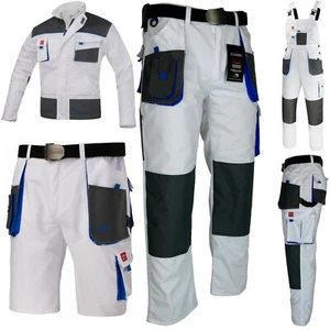 Arbeitshose Latzhose Arbeitsjacke Arbeitsshorts Malerhose Weiß Gr. 44-64 - Bild 1 von 12