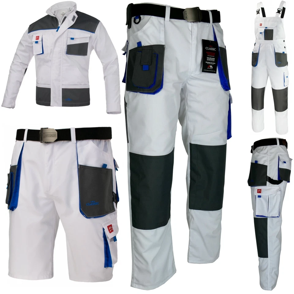 Work Trousers Dungarees Work Jacket Work Shorts Painter Trousers White Size 44-64 - Image 1 of 2