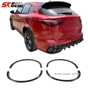 For 2017-2024 Alfa Romeo Stelvio Real Carbon Fiber Fender Flare Wheel Arch Cover - Picture 1 of 12