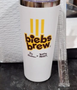 Tim Hortons x Justin Bieber Biebs Brew Limited Edition Travel Tumbler Straw Mug - Imagen 1 de 1