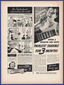 Vintage 1937 LISTERINE Toothpaste Shaving Cream Bathroom Décor 30's Print Ad - Picture 1 of 1