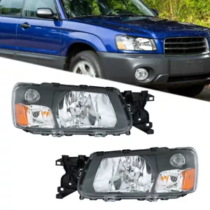 For 2003-2004 Subaru Forester Headlights Halogen Left+Right Side Black Bezel - Picture 1 of 12