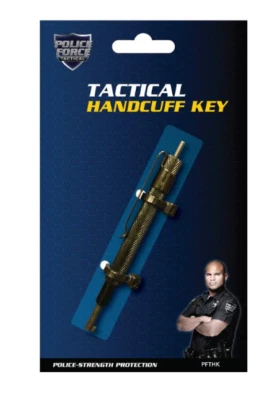 Police Force Tactical Pen Style Handcuff Key with Clip Black