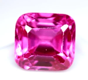 Flawless 6.60 Ct Natural Mogok Pink Ruby Square Cut Certified Loose Gemstone - Picture 1 of 8
