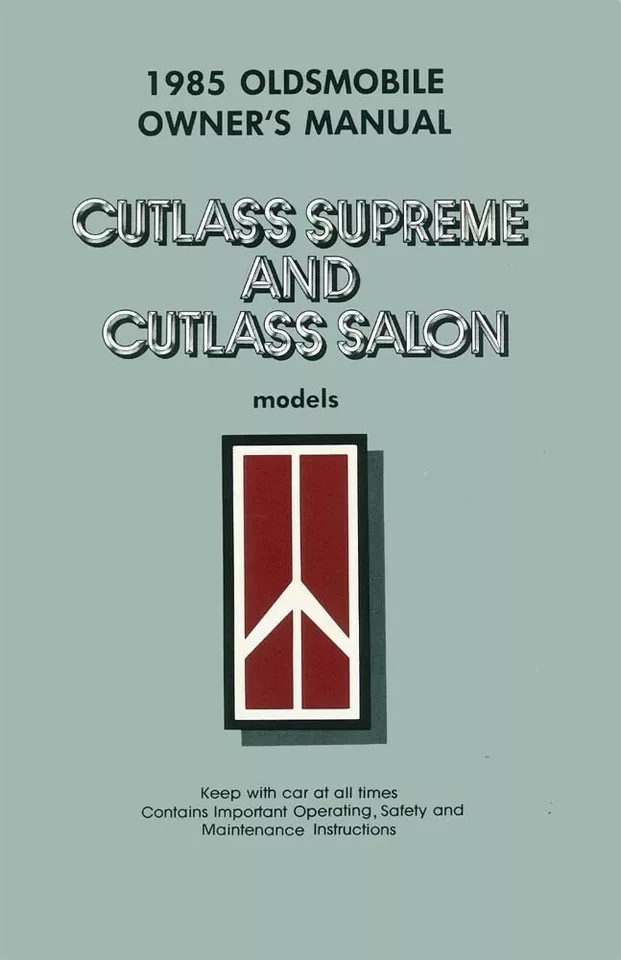 1985 Oldsmobile Cutlass Salon Supreme Owners Manual User Guide Operator Book OEM - Image 1 of 1