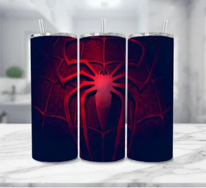 Spider-Man Stainless Steel Tumbler Multicolor with Straw (20 fl Oz) Symbol - Picture 1 of 4