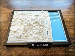 3D Map of St. Louis, Missouri United States (7.35 inches x 5.35 inches) - Bild 1 von 7