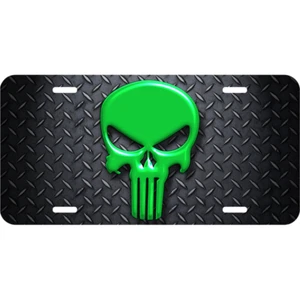 Etiqueta de placa de tocador de aluminio Punisher Skull tamaño 12"X8" calibre .032 - Imagen 1 de 7