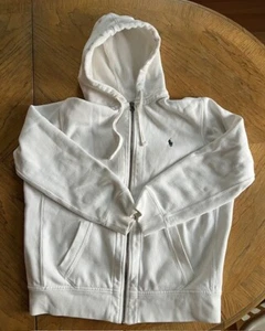 Ralph Lauren Women’s White Zip Up Hoodie Sweatshirt Size XL - Picture 1 of 3