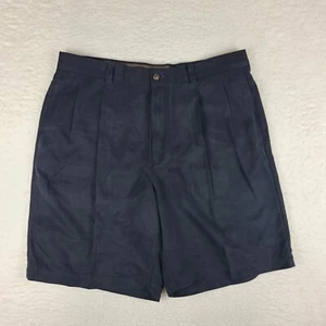Tommy Bahama Shorts Mens 36 Black Silk 9" Inseam Casual Relax Chino Pleated - Picture 1 of 11