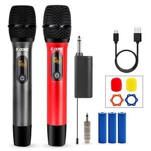5Core UHF Wireless Dual Handheld Microphone System Set Rechargeable Karaoke