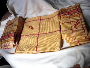 service de table Nappe et 11 serviette en coton monogrammé VG ou VC - Photo 1/7