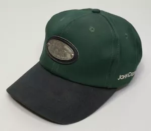 Vintage John Deere Embossed Tractor Front Strapback Buckle Cap Hat One Size USA - Picture 1 of 9