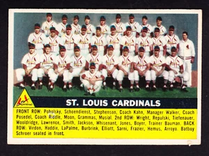 1956 TOPPS #134 ST. LOUIS CARDINALS TEAM CARD W/STAN MUSIAL GRAY BACK - Picture 1 of 2