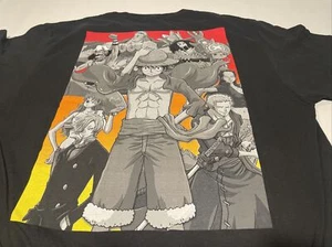 ONE PIECE Japanese Anime Size Large Cotton Black Graphic T-Shirt New - Picture 1 of 20