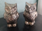 Vintage Owls Salt & Pepper Shakers - Silver Plated