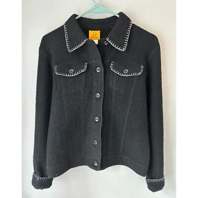 Black Ruby Rd Jacket Wool with Buttons Women's Small Jacket Sweater - Image 1 of 4