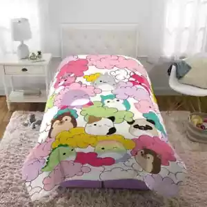 Squishmallows MALLOW DAYS Microfiber Twin Reversible Kids Comforter 86 x 64 inch - Picture 1 of 8