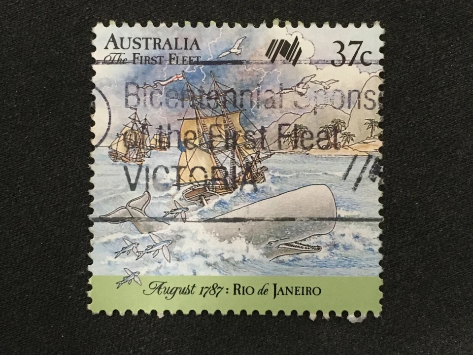 1987 АВСТРАЛИЯ ДВУХСОТЛЕТИЕ ПЕРВЫЙ ФЛОТ РИО-ДЕ-ЖАНЕЙРО 37C КИТ - Б/У - Изображение 1 из 1
