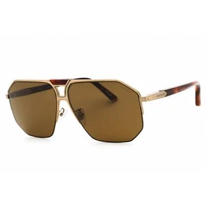 Chopard Men's Sunglasses Shiny Satin Grey Gold Metal Aviator Frame SCHG61 8TSP - Picture 1 of 2