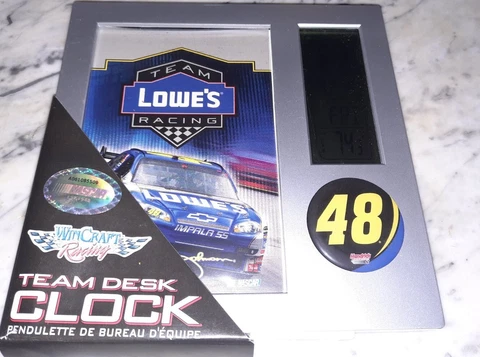 Jimmie Johnson #48 Lowe’s Racing NASCAR Team Desk Clock WinCraft Racing NEW Cover