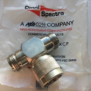 N Typ T Stück Adapter Drei Wege Splitter Kombinator Stecker-Buchse MaCom 50 Ohm NATO - Bild 1 von 4