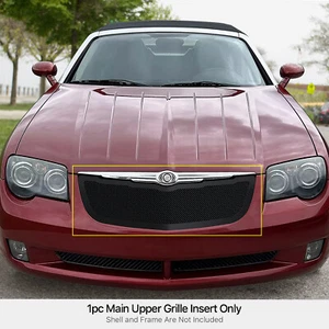 Fits 2004-2008 Chrysler Crossfire Main Upper Stainless Black Mesh Grille Insert - Picture 1 of 7