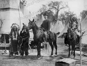 Oso mano izquierda halcón blanco estampado 8x10 Fredric Cummings Chief corazón negro 1901 - Imagen 1 de 1