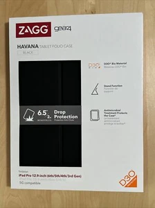 Zagg HAVANA Tablet Folio Case Black For iPad Pro 12.9 Inch 6th, 5th, 4th 3rd Gen - Picture 1 of 3