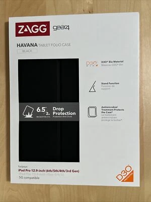 Zagg HAVANA Tablet Folio Case Black For iPad Pro 12.9 Inch 6th, 5th, 4th 3rd Gen - Image 1 of 3