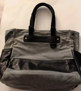 Bolso de Trabajo Heath Stein Gris Lona Cuero Negro Borde 16w 13t 7d - Imagen 1 de 10