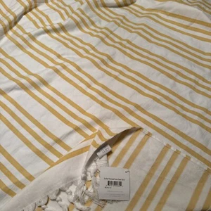 Serena & Lily Sunflower Yellow Pinstriped Fouta Towel New With Tags 78" x 70" - Picture 1 of 11