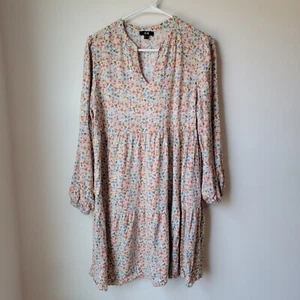 C And A Dress Floral Tiered Cottagecore Boho Size 42 Us 6 Long Sleeve - Picture 1 of 7