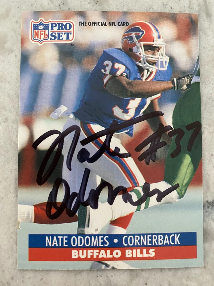 Nate Odomes signed BUFFALO BILLS card  1991 Pro Set - Image 1 of 1
