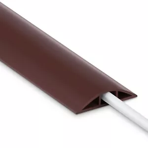 "4FT Brown Floor Cord Cover - Soft PVC Cable Protector & Hider for Power Cords, - Picture 1 of 5