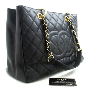 P67 CHANEL echt genarbtes Kalbsleder GST 13" Einkaufstasche Kette Schultertasche - Bild 1 von 17