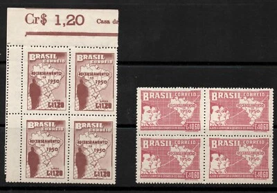 RHM:C254/A-77 MNH 1950 Brazil 6° RECENSEAMENTO GERAL DO BRASIL Block of 4 stamp - Image 1 of 2