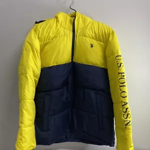 Men’s U.S. Polo Assn. Blue & Yellow Full Zip Coat Size XXL - Picture 1 of 9